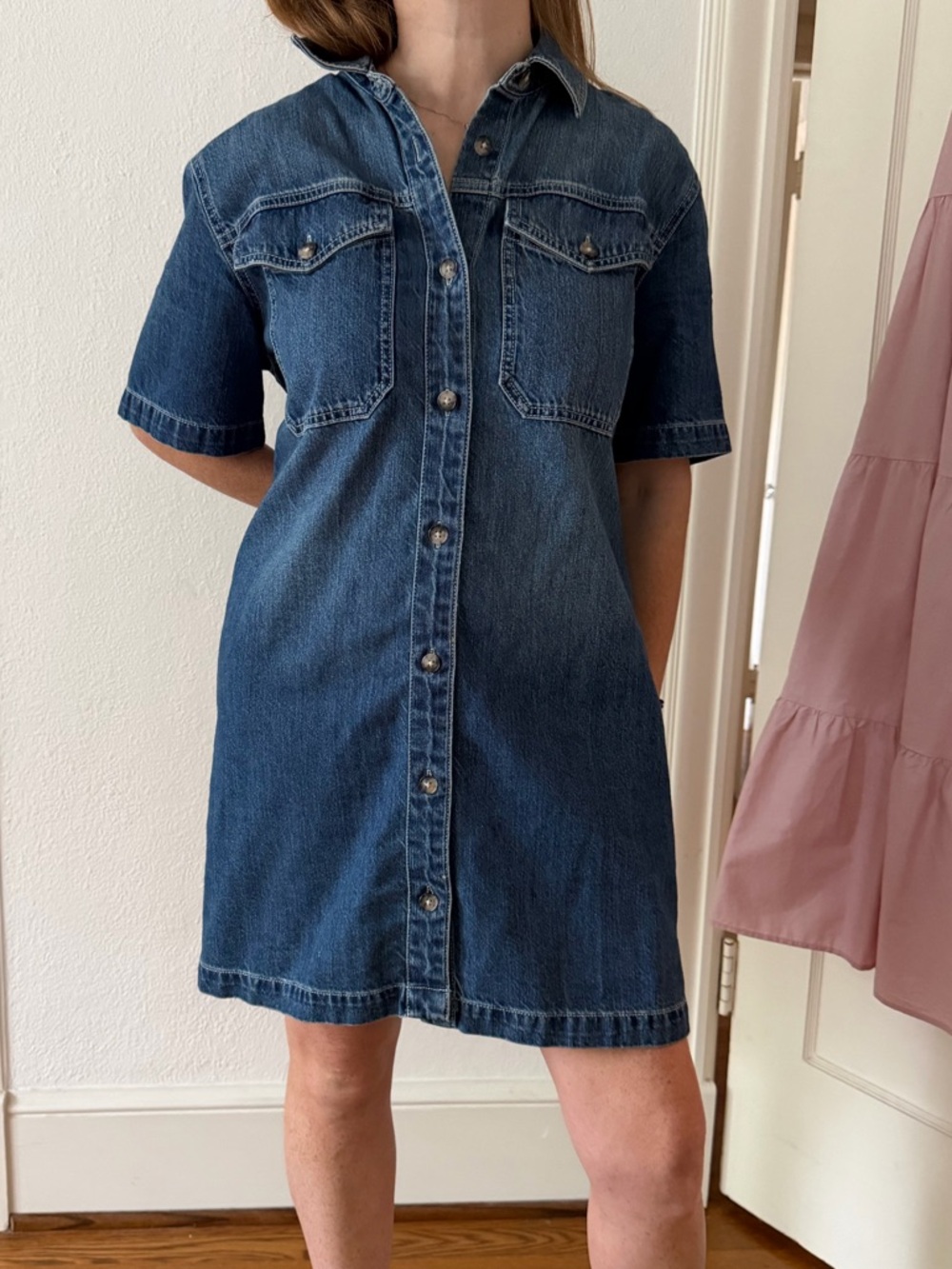 Madewell Classic Dark Blue Denim Shirt Dress